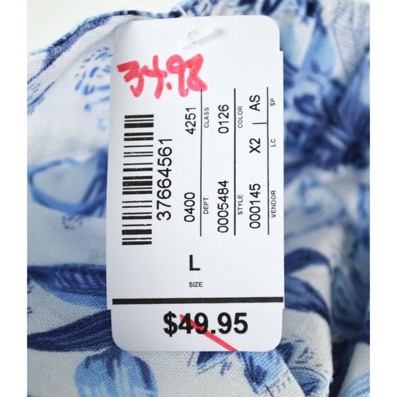 Christopher & Banks Capri Pant Size XL or XL Petite Blue Floral Pull On NWT - Picture 5 of 5